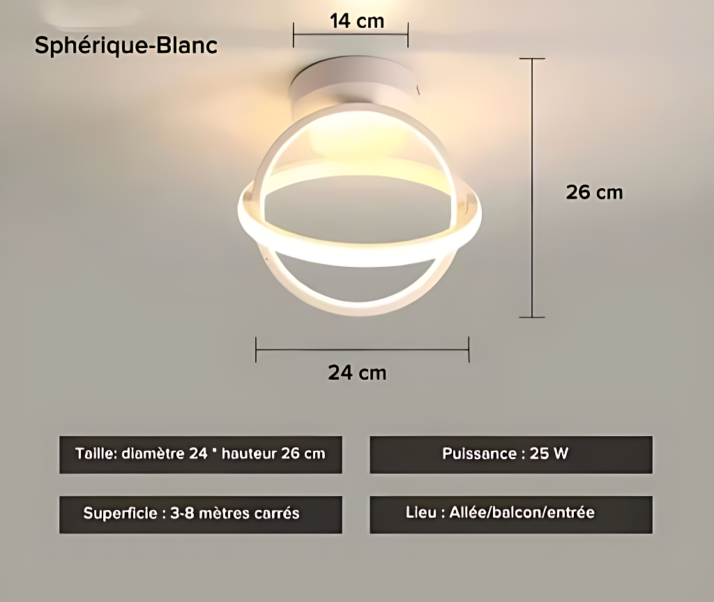 Plafonnier LED au Design Moderne à Forme - DESIGNER