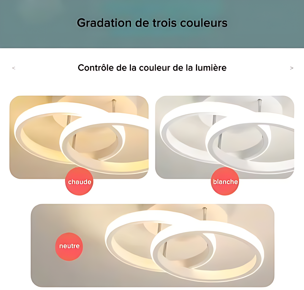 Plafonnier LED au Design Moderne à Forme - DESIGNER