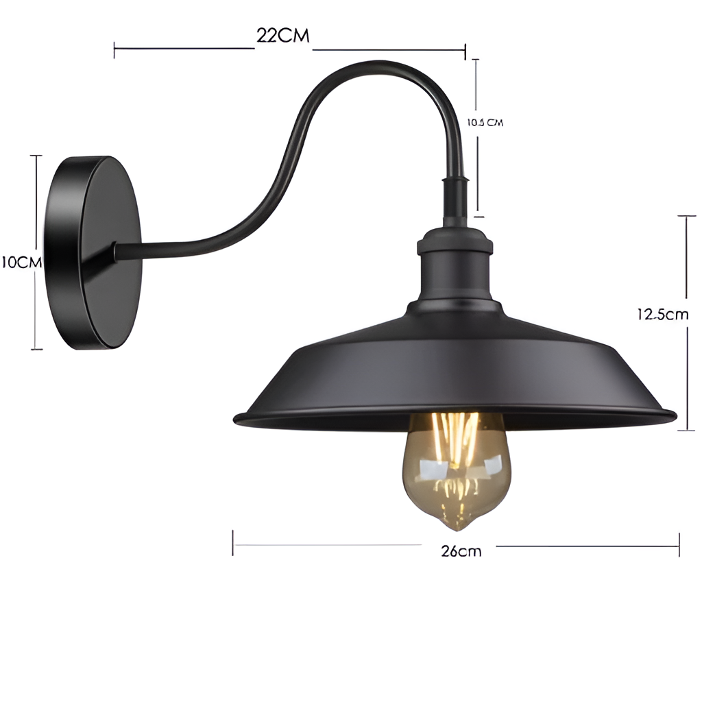 Applique murale industrielle vintage noire - DESIGNER
