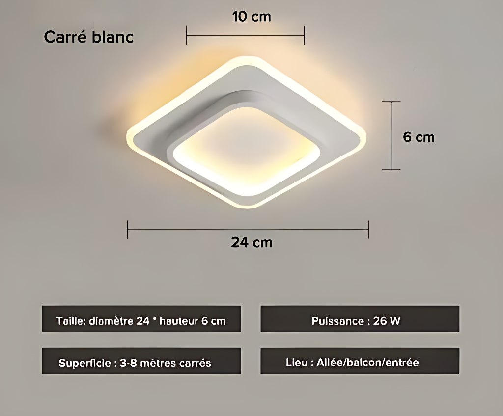 Plafonnier LED au Design Moderne à Forme - DESIGNER