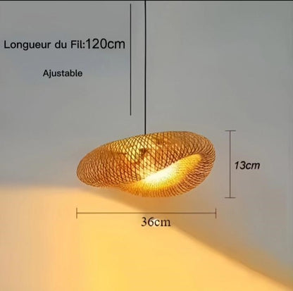 Plafonnier Suspendu en Bambou Tissé à la Main - DESIGNER
