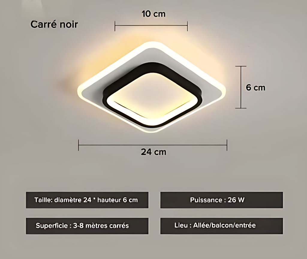 Plafonnier LED au Design Moderne à Forme - DESIGNER