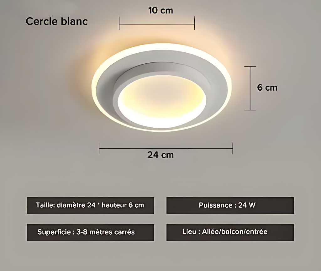 Plafonnier LED au Design Moderne à Forme - DESIGNER