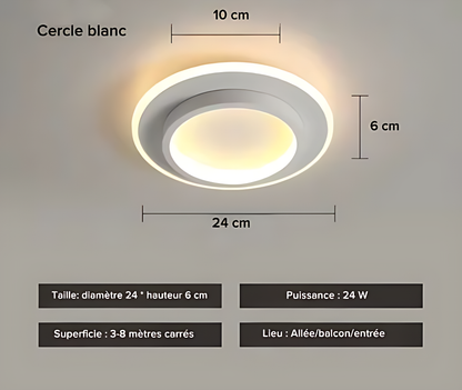 Plafonnier LED au Design Moderne à Forme - DESIGNER