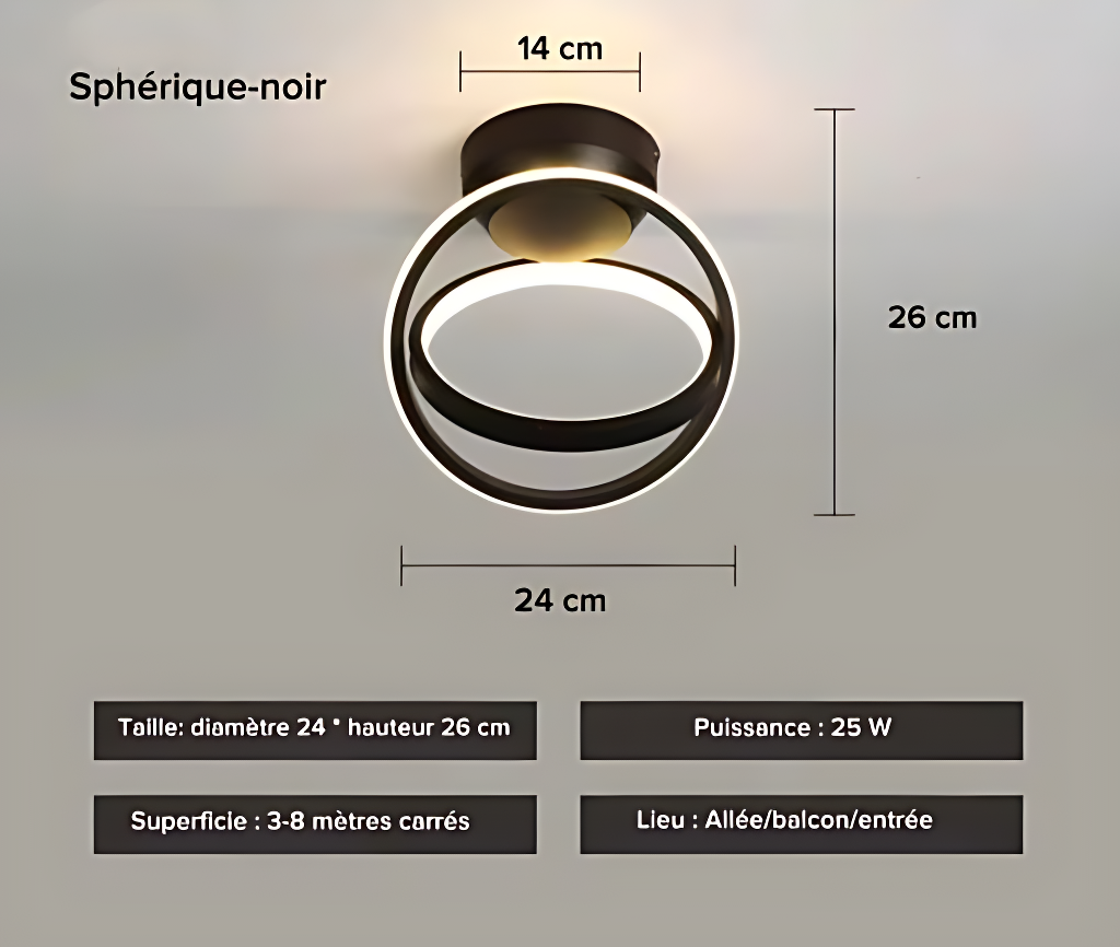 Plafonnier LED au Design Moderne à Forme - DESIGNER