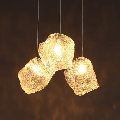 Lustre en verre Style cube de glace - DESIGNER
