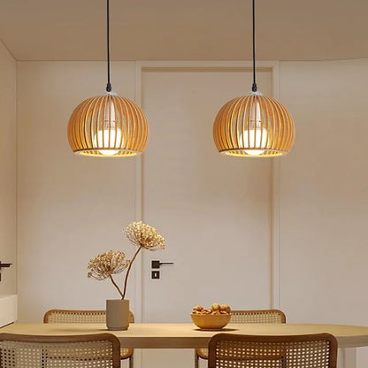 Lampe Suspendue au Design Rétro Affinage Bois - DESIGNER