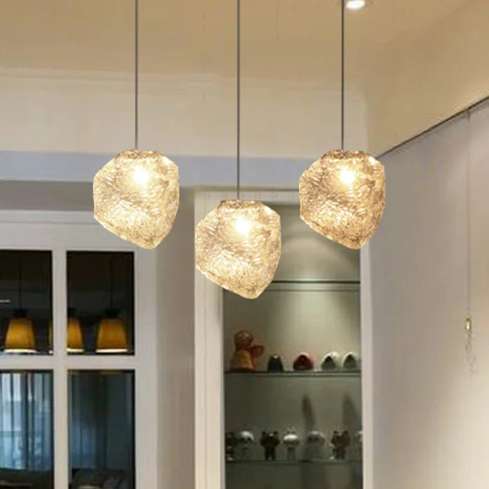 Lustre en verre Style cube de glace - DESIGNER