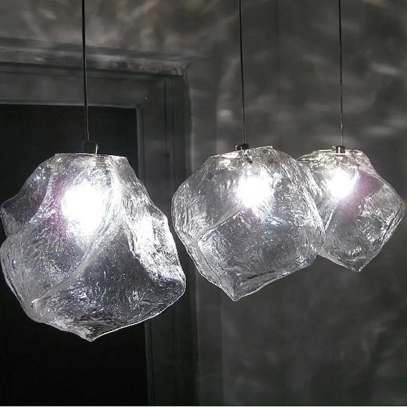Lustre en verre Style cube de glace - DESIGNER