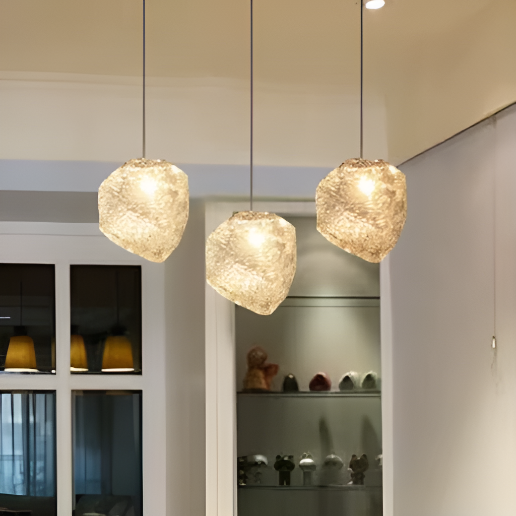 Lustre en verre Style cube de glace - DESIGNER