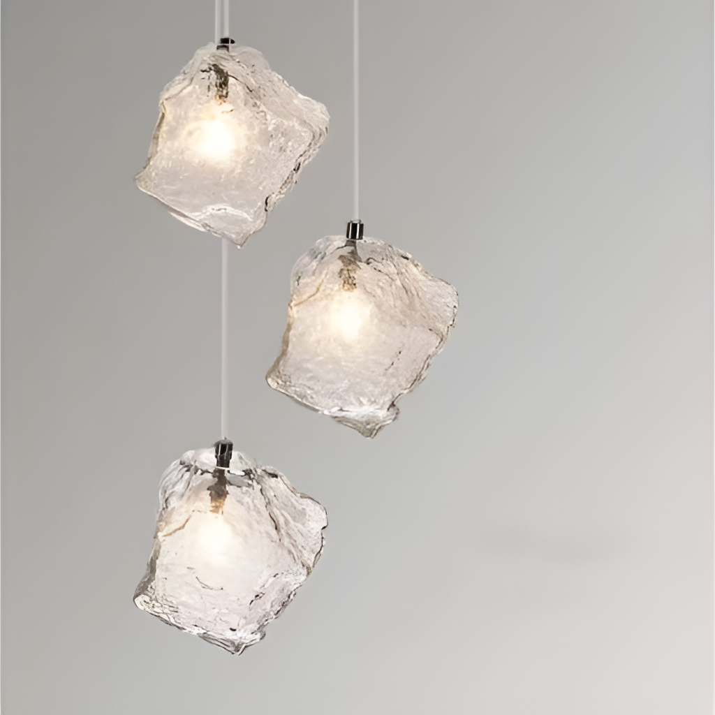 Lustre en verre Style cube de glace - DESIGNER
