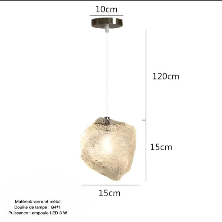 Lustre en verre Style cube de glace - DESIGNER